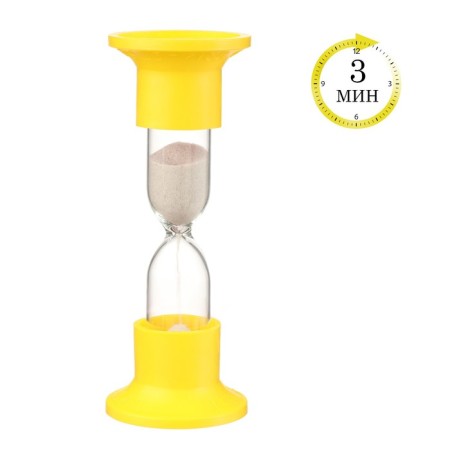 Sanding clock desktop for 3 minutes, H -12 cm, D - 4.4 cm, package package, mix