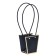 Black Flowers Bag, with embossing, moisture resistant, 12 x 12 - 8 x 8 - 12.5 cm