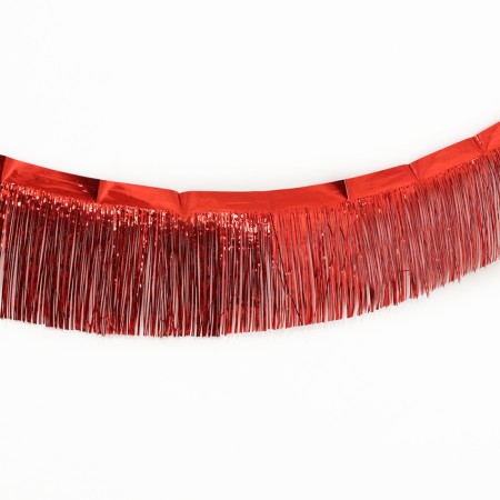 Garland "rain" with sticky tape, 2 meters, red color-1