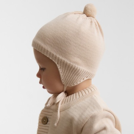 Combine Children's Knitted Minaku, height 62-68, beige color-5