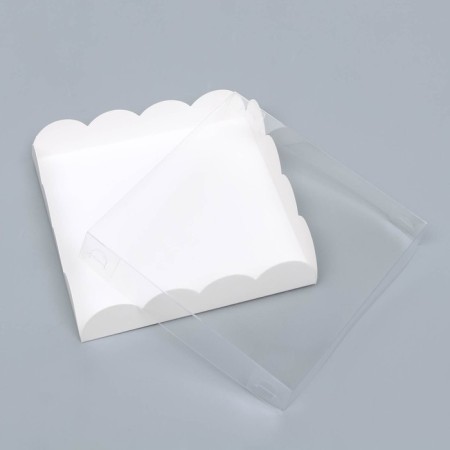Box for cookies, white, 15 x 15 x 3 cm-4