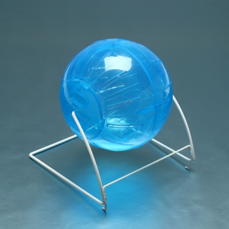 A ball for rodents on a metal base, 12 cm, blue