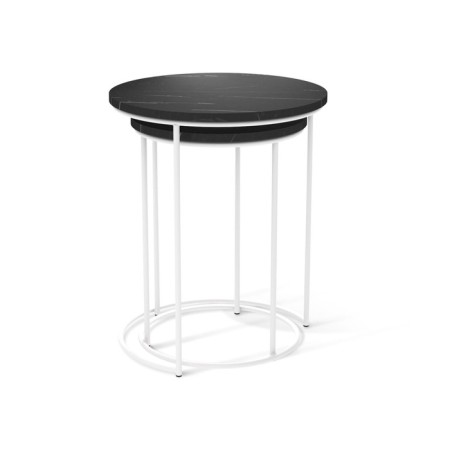 Journal table, 450x450x550, Pietra Black/White Muars-1