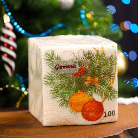 Napkins Paper Harmony “New Year's Kant” 1 layer, 24x24, 100 pcs.-3