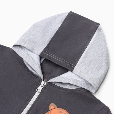 A set for a boy (sweatshirt, trousers), graphite color, height 98 cm-2