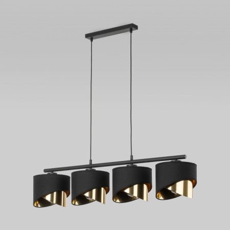 Suspended lamp TK Lighting Grant Black 4825, E27, 4x40W, 950x200 mm, black color
