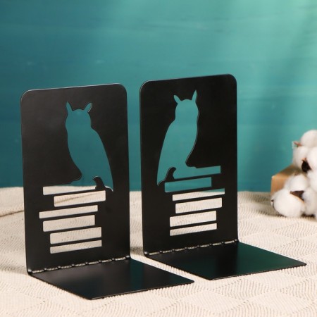 Holder-stand for the books "Owl on books" set 2pcs, black-2