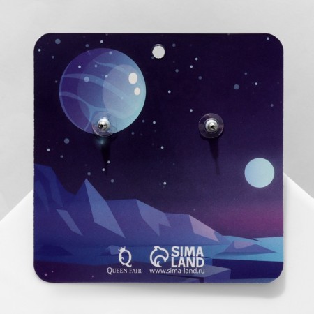 Acryl Earrings "Cosmos" rocket and astronaut, colored in silver-3