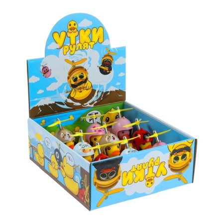 Duck with a propeller on a car panel with a squeak, set 9 pcs