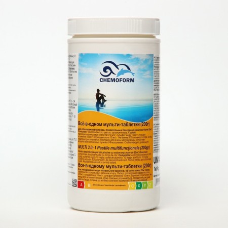 ChemoForm disinfectant "All in one", for water pool, multi-tablets, 200 g, 1 kg