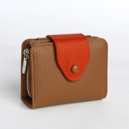 Women's wallet on a magnet, brown color