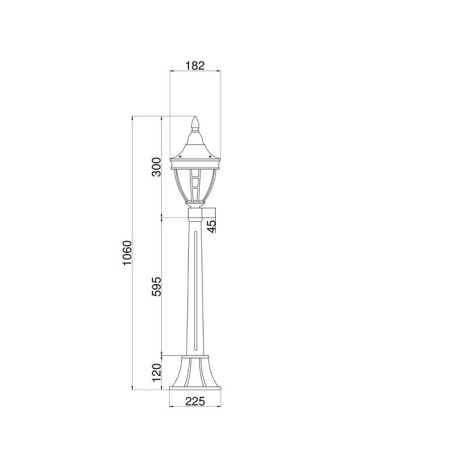 Landscape lamp Outdoor O026FL-01B, 1x60W, 18.2x18.2x106 cm, E27, Black Color Black-2
