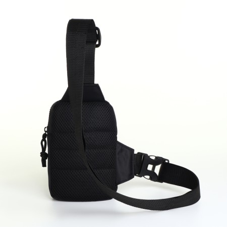 Slong bag from textiles, black color-1