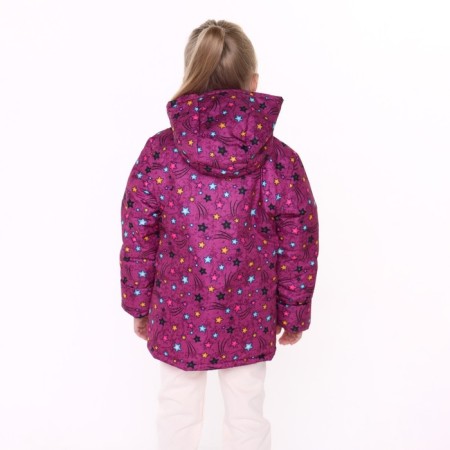 Jacket for girls, raspberry color/stars, height 110-116 cm-3