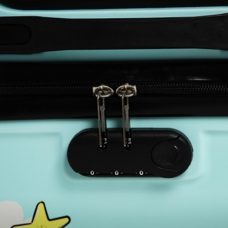 Small 18 suitcase, lightning department, 4 wheels, turquoise color-5