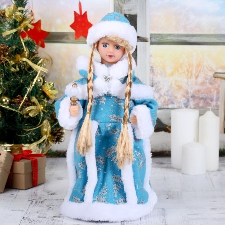 Snow Maiden "Blue fur coat, with a stub" moves, 40 cm