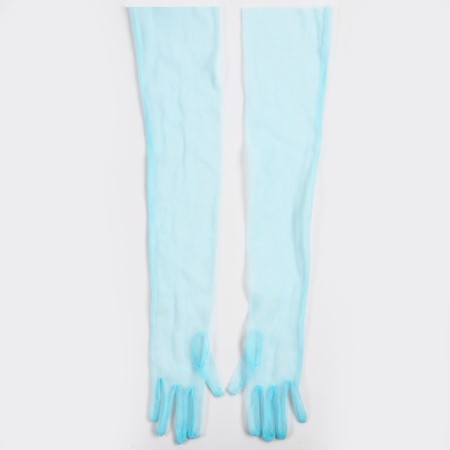 Carnival accessory- transparent gloves, blue color-3