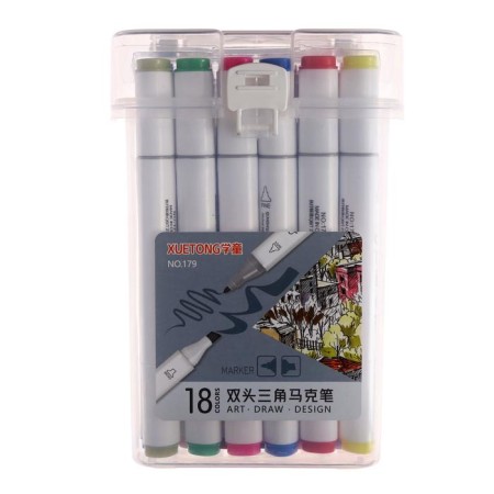 Set of markers for sketching bilateral 18 pieces/18 colors-6