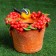 Figure pot "Bird on a hat with berries" 20x16cm
