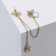Earring "Kaff" Northern Star with a chain, the color is white in gold
