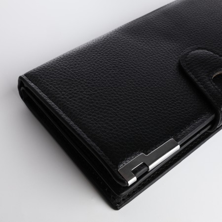 Male purse for magnet, clip for bills, separation for SIM cards, black color-2