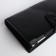 Male purse for magnet, clip for bills, separation for SIM cards, black color