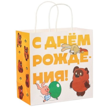 Gift package, 22x22x1 cm, craft, packaging, Winnie the Pooh-3