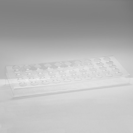 Lipstick stand for 50 positions, 46 × 16.5 × 8 cm, 2 mm plexiglass, in a protective film-1