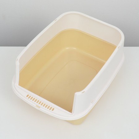 Closed transparent toilet 51 x 34 x 37 cm, yellow+scoop-3