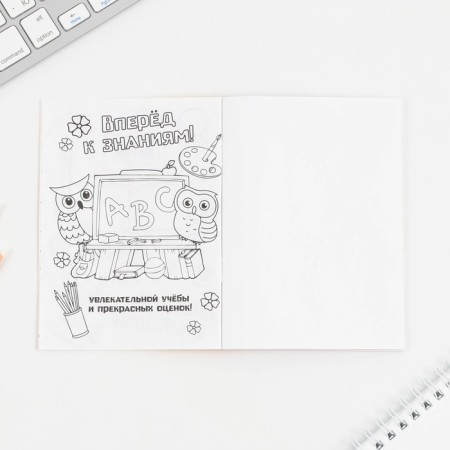 Gift set for graduation "Graduate of elementary school" Notepad Coloring, Lesson schedule and wax crayons 4 pcs-6