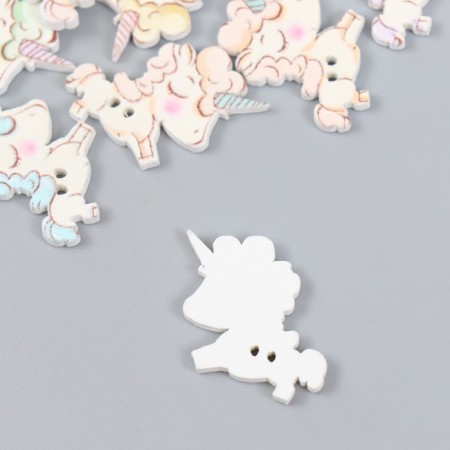Buttons for creativity tree "Sleeping unicorns" set of 10 pcs 2.7x2.2 cm-2