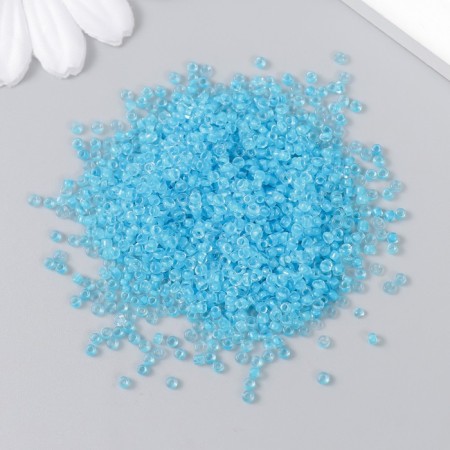 Beads "Astra" 11/0, 20 g (133V blue/transparent with a color center)-1