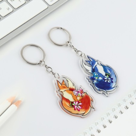 Key keychain 2 pcs "Foxes"-2