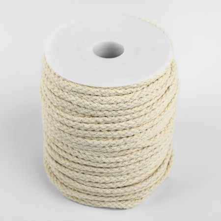 Weaving cord, cotton, d = 5 mm, 50 ± 1 m, without core, white color-4