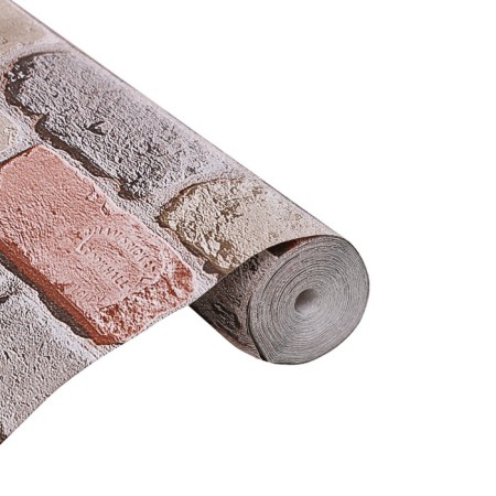 Paper bricks 301-012, 0.53x10.05m, pink/scarlet/gray-2