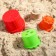 Set for playing in the sand: bucket, scoop, rake, 3 molds, mixes