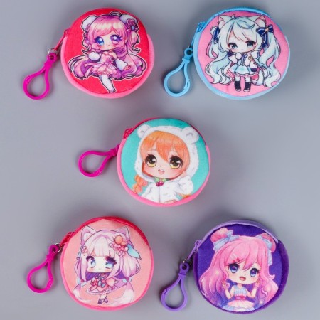 Children's wallet "anime", plush, color mix-1