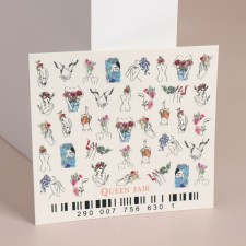 Slider - Tender Flowers nail design, multi -colored