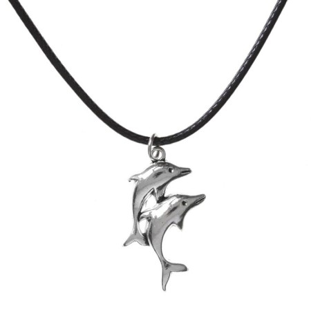 Piece on the lace "dolphins" steam, color black silver on a black lace, 45 cm