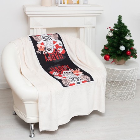 Bad Santa Pill-pillow, pillow 40*40 ± 3 cm, plaid 100*150 cm 100%p/e, 280 g/m2