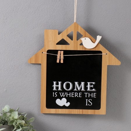 Panel MDF "Callowboard. House with a bird" with clothespins 1x28.5x29.5 cm