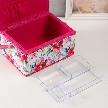 Casket for needlework "Watercolor flowers" 19x26x14.5 cm-5