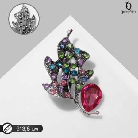 Brooch "Liszt" shimmering, the color of the mix in black silver