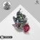 Brooch "Liszt" shimmering, the color of the mix in black silver