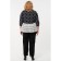 Female blouse, size 54, black color, white