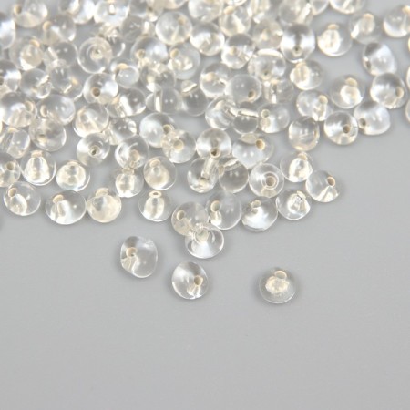 Glass beads 4 mm "droplet. Ice with a core" 10 g