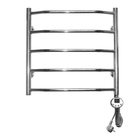 Domoterm electric heated towel rail "Laura", 500 x 500 mm, 5 crossbars, right, chrome