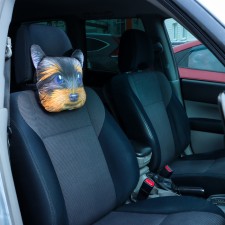 Pillow on the headrest Matech Animals Line, Yorik, 30 x 25 x 10 cm, brown, gray