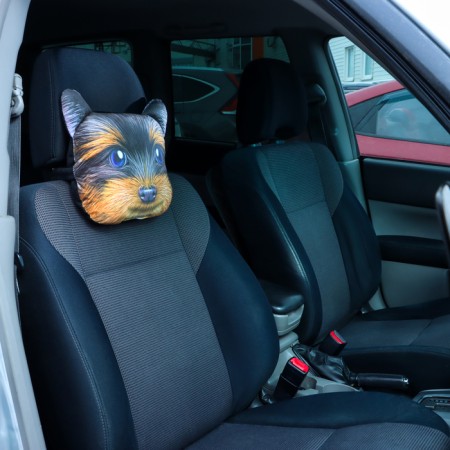 Pillow on the headrest Matech Animals Line, Yorik, 30 x 25 x 10 cm, brown, gray