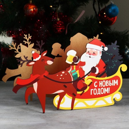 Organizer for bottles "Santa Claus in a sleigh"-7